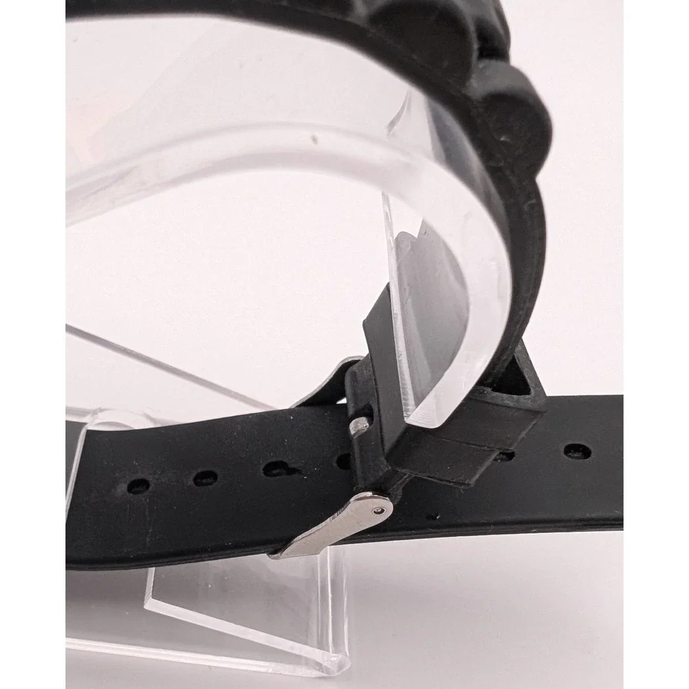Sports Black Silicone Band Quartz Watch New‎ Battery